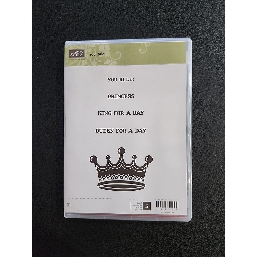 Stampin Up You Rule Clear Mount Rubber Stamp Set 129264 Crown Princess King